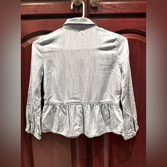 Gap Denim Look Ruffled Blouse - Picture 2 of 3